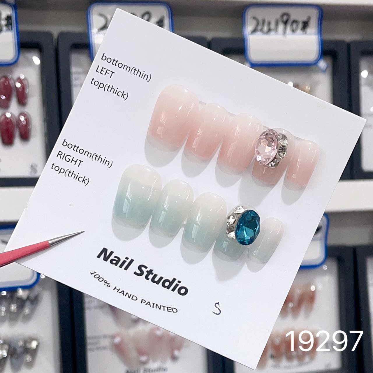 19297#Pink and blue diamonds short T