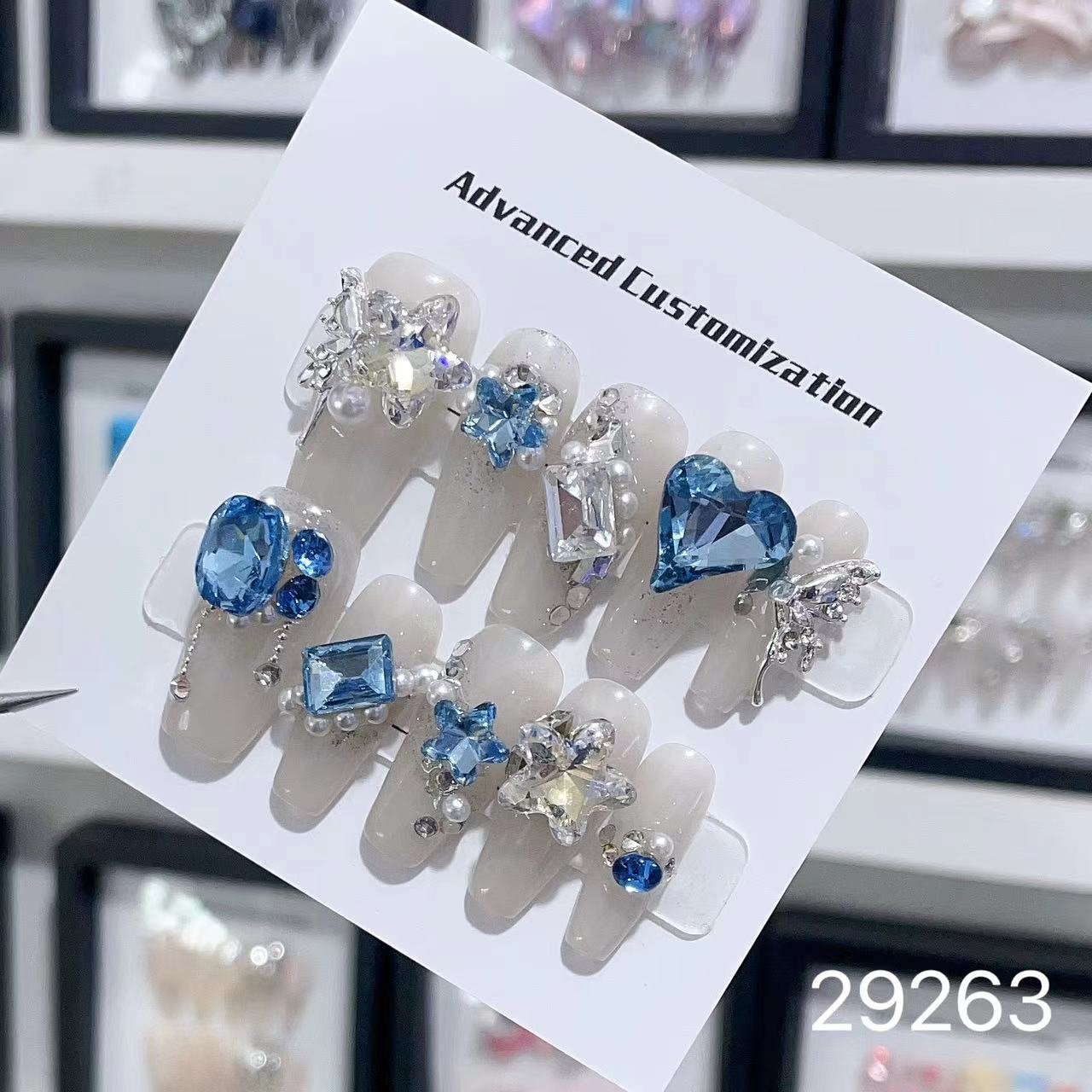 29263#Crushed Ice Blue Heart