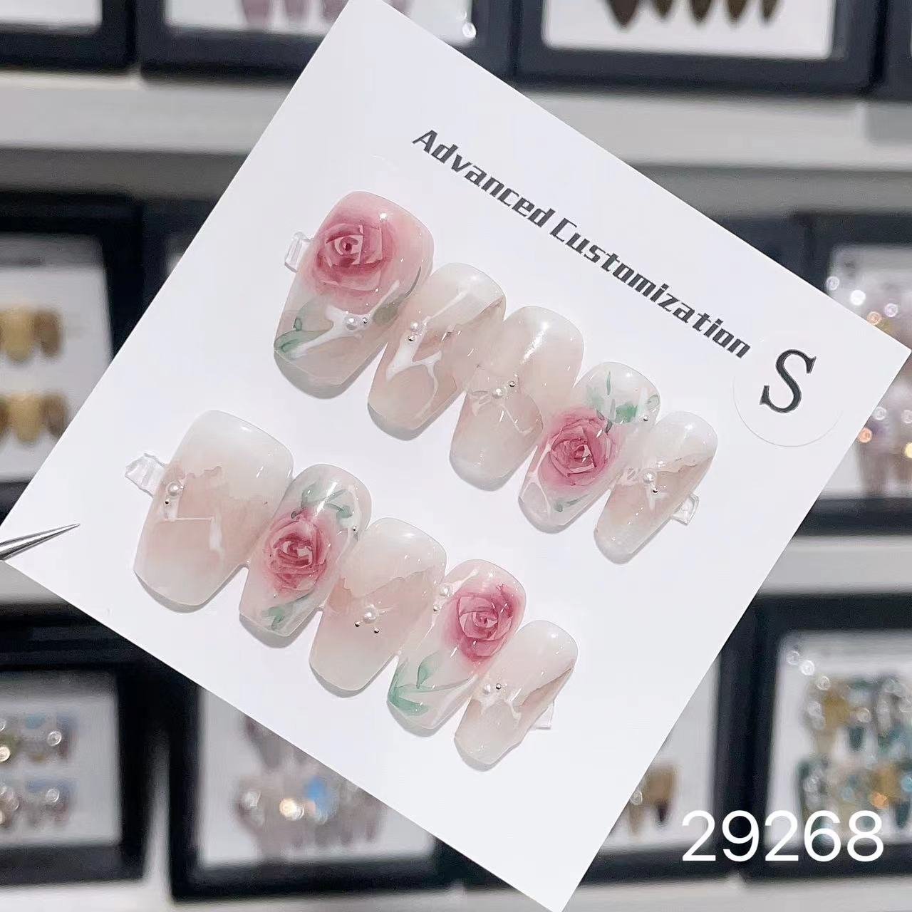 29268#Watercolor Rose Short T