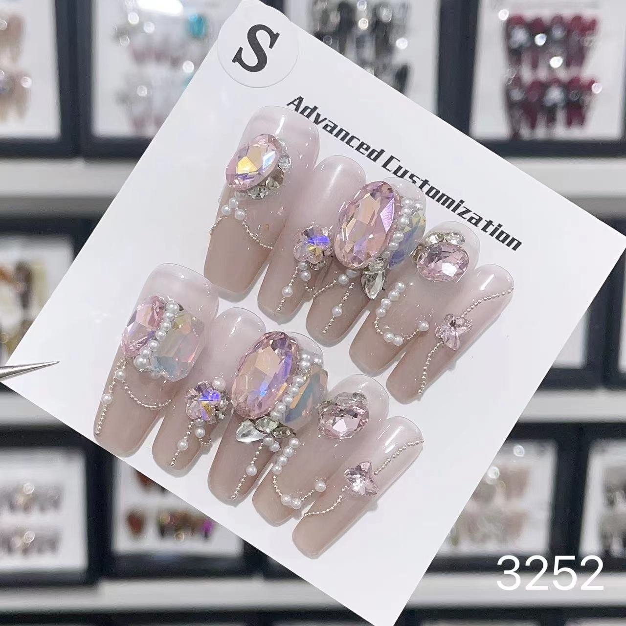 3252#Pink Diamond Chain